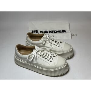 NEW JIL SANDERS 40mm Vulcanized canvas sneakers EU 39 US 9 LOW TOP PLATFORM SOLE